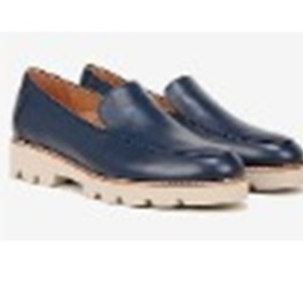 Vionic Kensley Loafer Slip on Loafers NAVY Leather Women's 8
